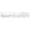 Salon de jardin 7 pcs Blanc Bois de pin massif 570159570159