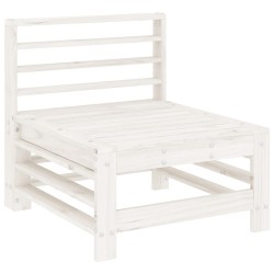 Salon de jardin 7 pcs Blanc Bois de pin massif 570159570159