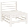 Salon de jardin 7 pcs Blanc Bois de pin massif 570159570159