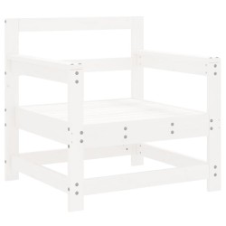 Salon de jardin 7 pcs Blanc Bois de pin massif 570161570161