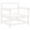 Salon de jardin 7 pcs Blanc Bois de pin massif 570161570161