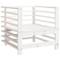 Salon de jardin 7 pcs Blanc Bois de pin massif 570172570172