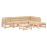 Salon de jardin 7 pcs avec coussins bois massif 570173570173