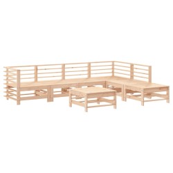 Salon de jardin 7 pcs avec coussins bois massif 570173570173