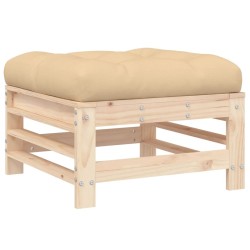 Salon de jardin 7 pcs avec coussins bois massif 570173570173