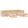 Salon de jardin 7 pcs avec coussins bois massif 570174570174