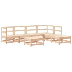 Salon de jardin 7 pcs avec coussins bois massif 570174570174