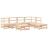 Salon de jardin 7 pcs avec coussins bois massif 570174570174