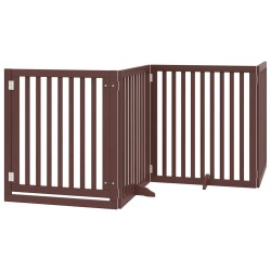 Barrière pour chien porte pliable 10 panneaux bois de peuplier 570175570175