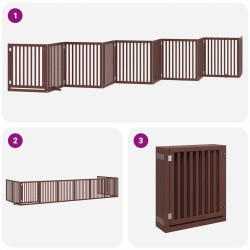 Barrière pour chien porte pliable 10 panneaux bois de peuplier 570175570175