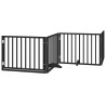 Barrière pour chien porte pliable 12panneaux noir bois peuplier 570176570176