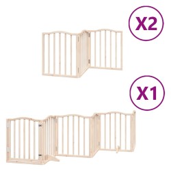Barrière pour chien porte pliable 12 panneaux bois de peuplier 570180570180