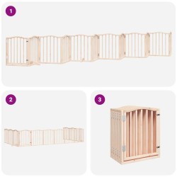 Barrière pour chien porte pliable 12 panneaux bois de peuplier 570180570180