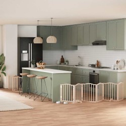 Barrière pour chiens avec porte pliable 9panneaux bois peuplier 570181570181