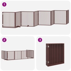 Barrière pour chien porte pliable 8 panneaux bois de peuplier 570184570184