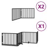 Barrière pour chien porte pliable 8 panneaux noir bois peuplier 570185570185