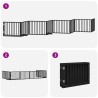 Barrière pour chien porte pliable 8 panneaux noir bois peuplier 570185570185