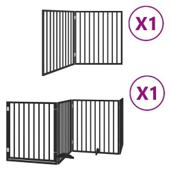 Barrière pour chien porte pliable 6 panneaux noir bois peuplier 570188570188