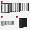 Barrière pour chien porte pliable 6 panneaux noir bois peuplier 570188570188