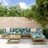 Salon de jardin 7 pcs avec coussins bois de pin imprégné 570189570189