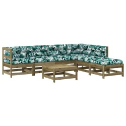 Salon de jardin 7 pcs avec coussins bois de pin imprégné 570189570189