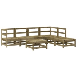 Salon de jardin 7 pcs avec coussins bois de pin imprégné 570189570189