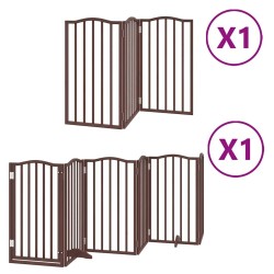 Barrière pour chien porte pliable 9 panneaux bois de peuplier 570191570191