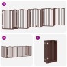 Barrière pour chien porte pliable 9 panneaux bois de peuplier 570191570191