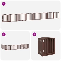 Barrière pour chien porte pliable 15 panneaux bois de peuplier 570192570192
