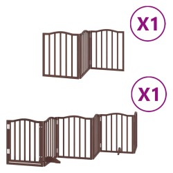Barrière pour chien porte pliable 9 panneaux bois de peuplier 570194570194