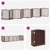 Barrière pour chien porte pliable 9 panneaux bois de peuplier 570194570194