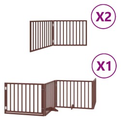Barrière pour chien porte pliable 8 panneaux bois de peuplier 570198570198