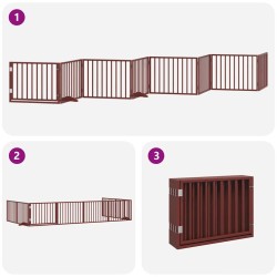 Barrière pour chien porte pliable 8 panneaux bois de peuplier 570198570198