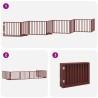Barrière pour chien porte pliable 8 panneaux bois de peuplier 570198570198