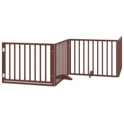 Barrière pour chien avec porte pliable 6 panneaux bois peuplier 570199570199