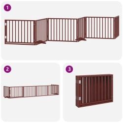 Barrière pour chien avec porte pliable 6 panneaux bois peuplier 570199570199