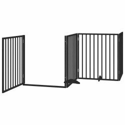 Barrière pour chien porte pliable 12panneaux noir bois peuplier 570200570200