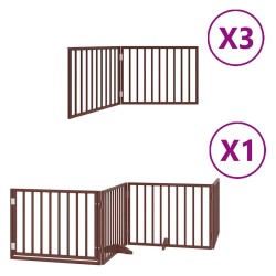 Barrière pour chien porte pliable 10 panneaux bois de peuplier 570201570201