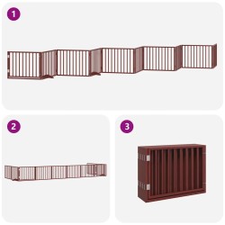 Barrière pour chien porte pliable 10 panneaux bois de peuplier 570201570201