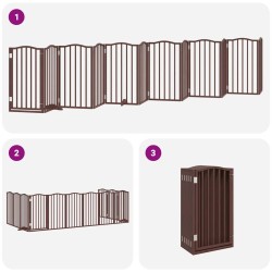 Barrière pour chien porte pliable 12 panneaux bois de peuplier 570231570231