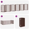 Barrière pour chien porte pliable 12 panneaux bois de peuplier 570231570231