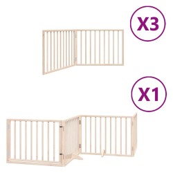 Barrière pour chien porte pliable 10 panneaux bois de peuplier 570233570233