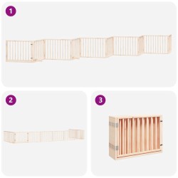 Barrière pour chien porte pliable 10 panneaux bois de peuplier 570233570233