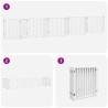 Barrière pour chien porte pliable 10 panneaux bois de peuplier 570234570234
