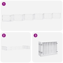 Barrière pour chien porte pliable 12 panneaux bois de peuplier 570236570236