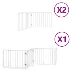 Barrière pour chien porte pliable 8panneaux blanc bois peuplier 570238570238