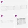 Barrière pour chien porte pliable 8panneaux blanc bois peuplier 570238570238