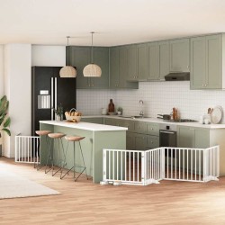 Barrière pour chien porte pliable 6panneaux blanc bois peuplier 570239570239