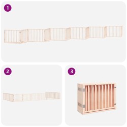 Barrière pour chien porte pliable 12 panneaux bois de peuplier 570240570240
