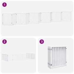 Barrière pour chien porte pliable 12 panneaux bois de peuplier 570241570241